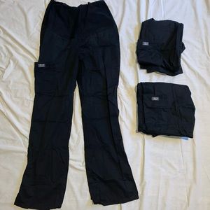 Maternity scrub pants ,three pairs, Cherokee workwear brand , size small, black